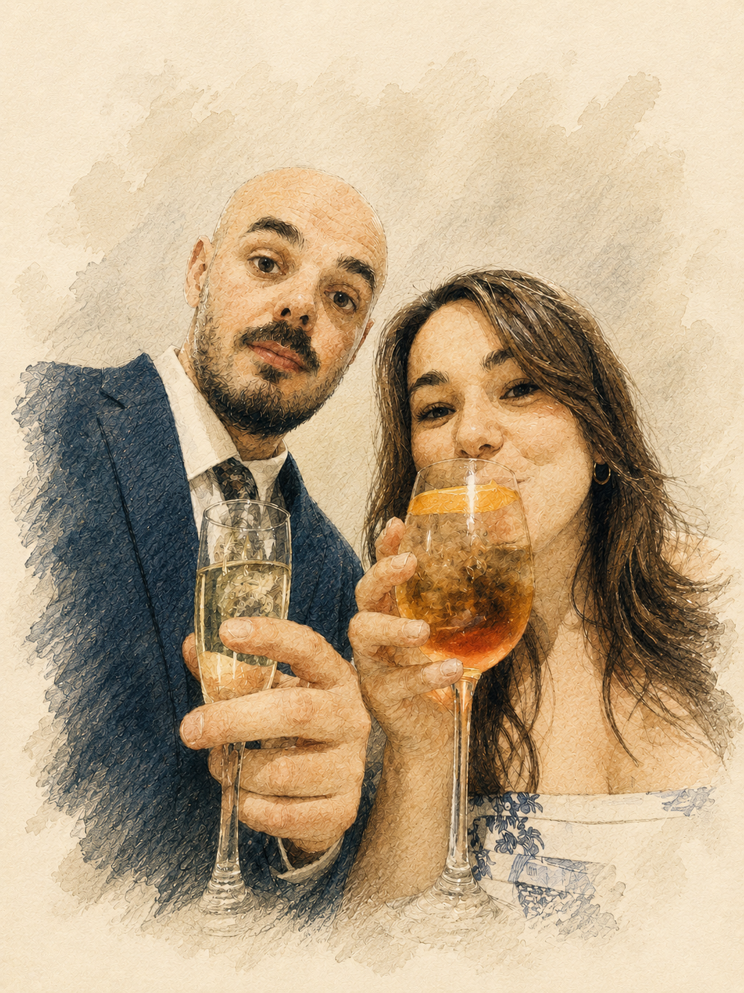 Couple having drinks