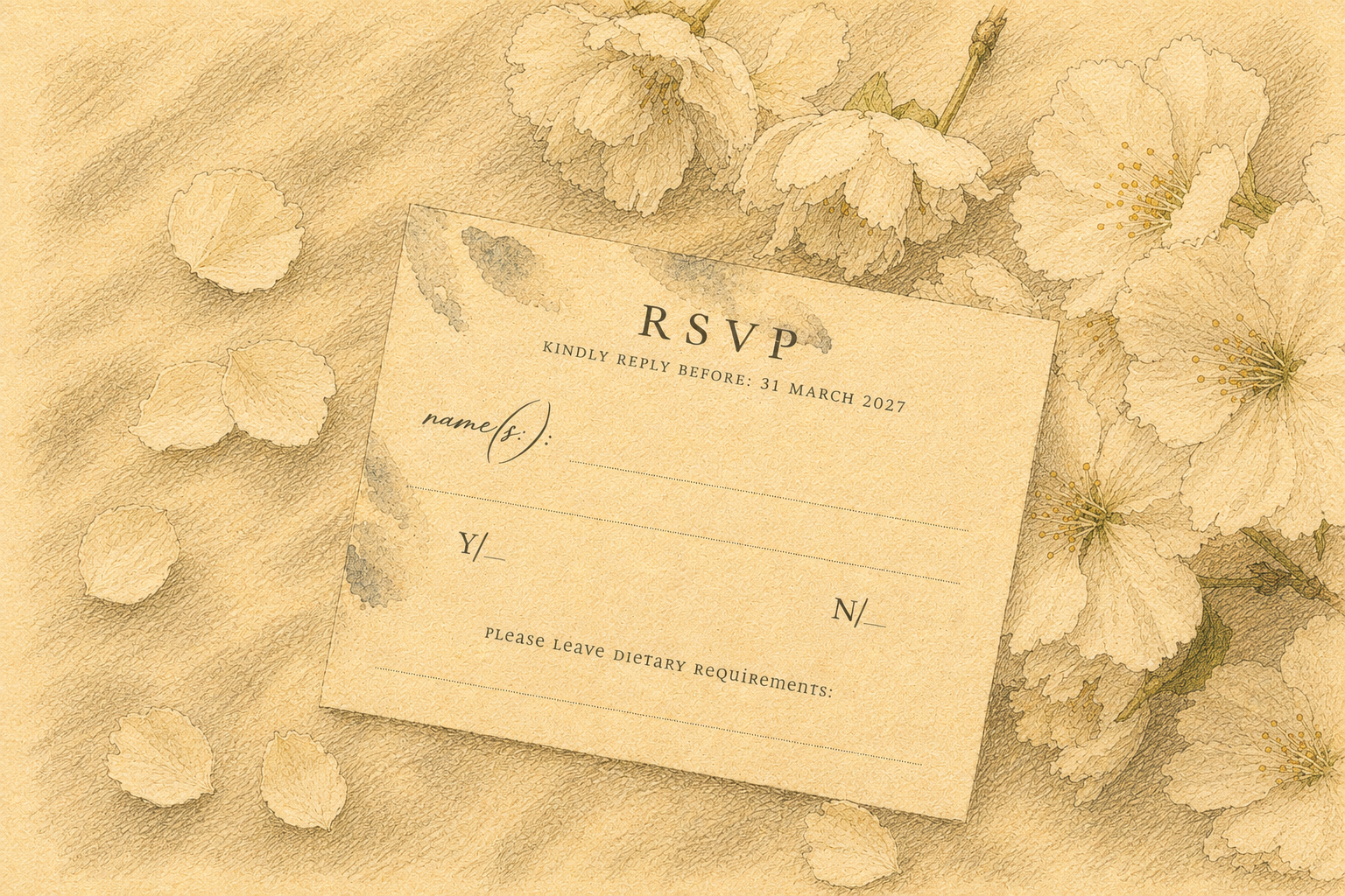 RSVP card with RSVP typography